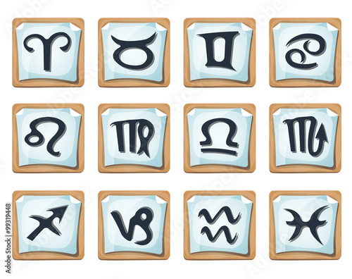 Zodiac Signs And Icons Set