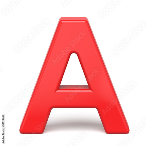 3d plastic red letter A