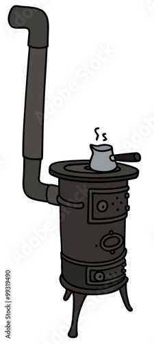 Old small stove / Hand drawing, vector illustration
