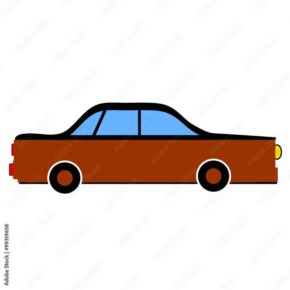 Car icon on white background. Vector illustration.
