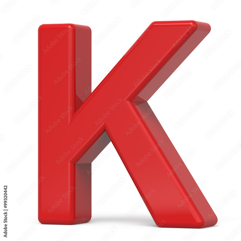 3d plastic red letter K 3d plastic red letter K