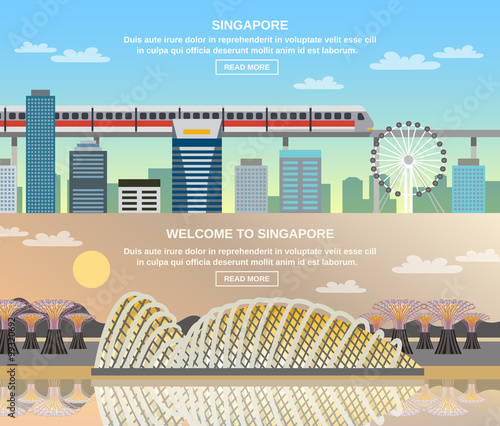 Singapore Cultural Travel 2 Flat Banners