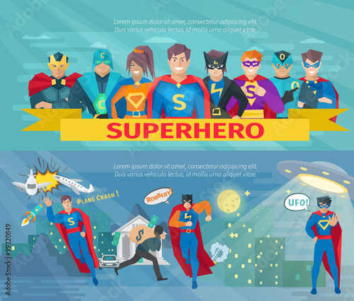 Superhero Team Banners Set 