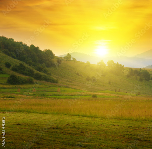 beautiful mountain landscape and sunrise © alinamd
