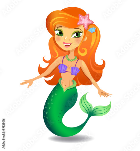Beautiful  Mermaid cartoon