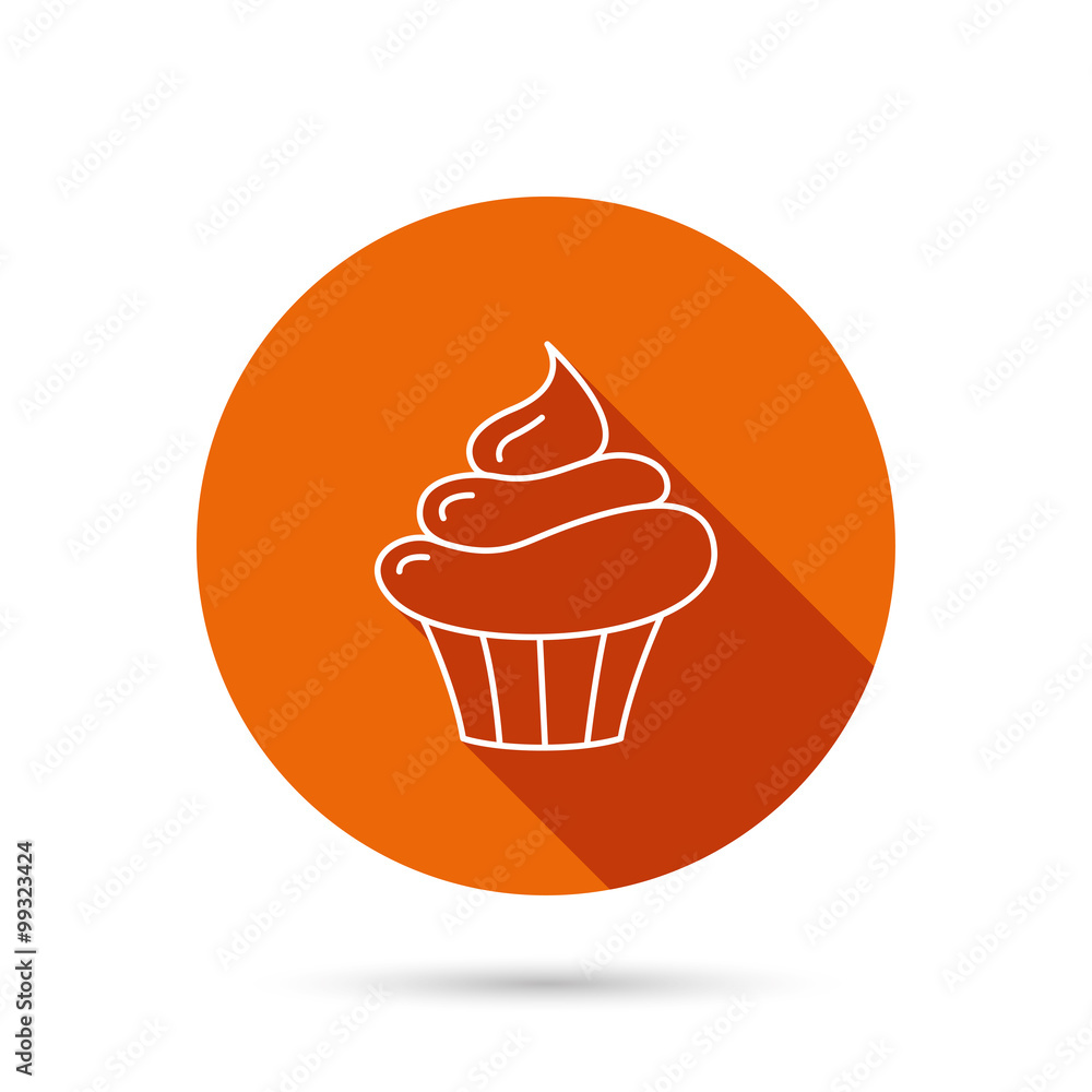 Cupcake icon. Dessert cake sign. Cupcake icon. Dessert cake sign.