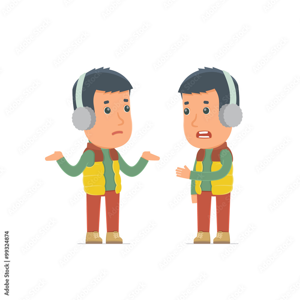 Frustrated Character Winter Citizen can not help to solve the pr Frustrated Character Winter Citizen can not help to solve the pr
