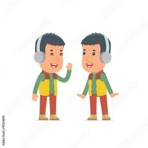 Cunning Character Winter Citizen gossiping and telling secret to