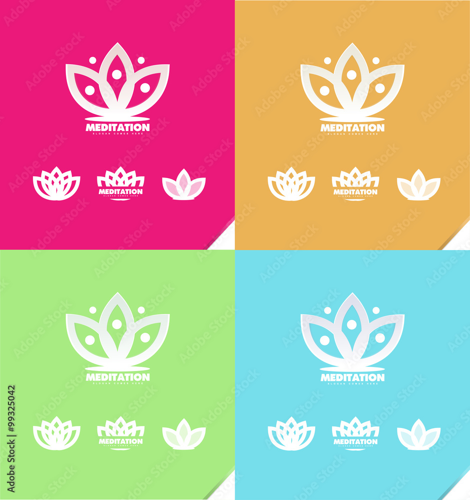 Lotus flower meditation logo icon