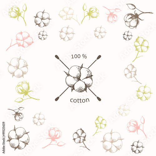 Cotton flower with crossed cotton swabs 