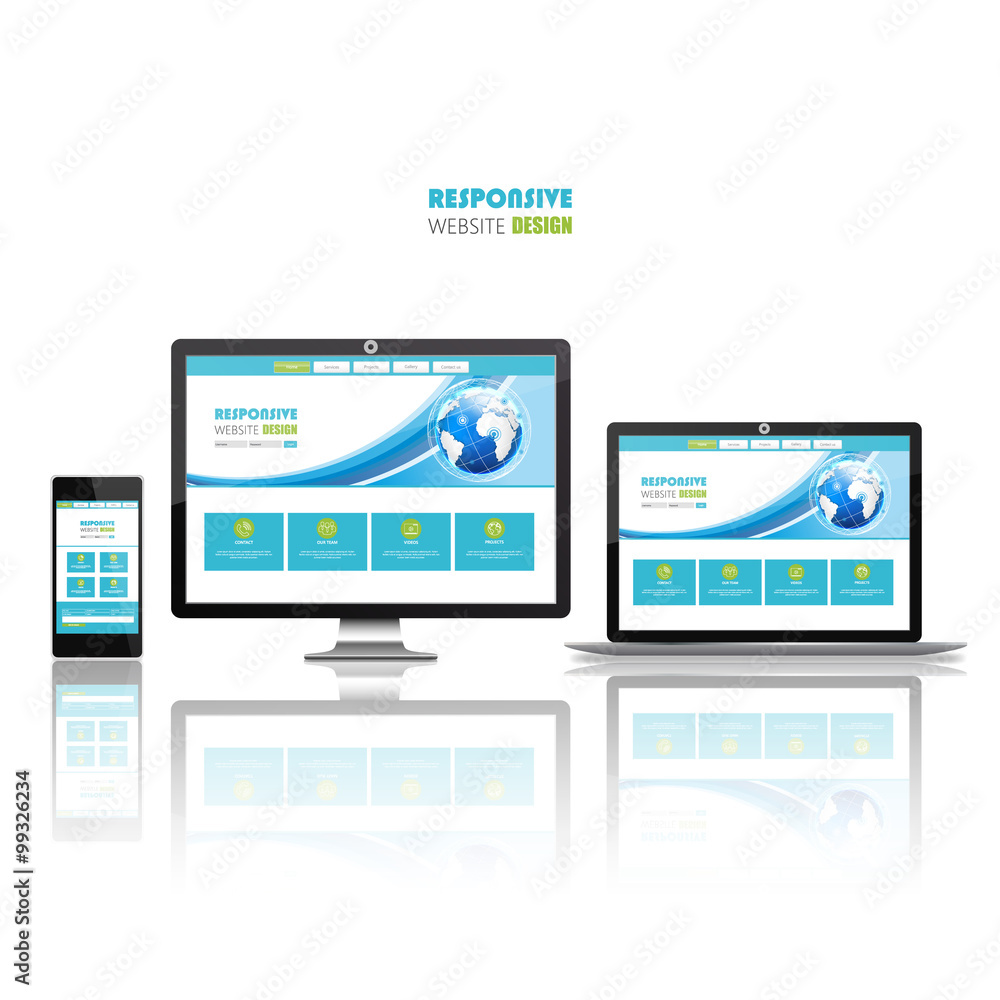 Flat responsive web design concept website development devices
Flat responsive web design concept website development devices