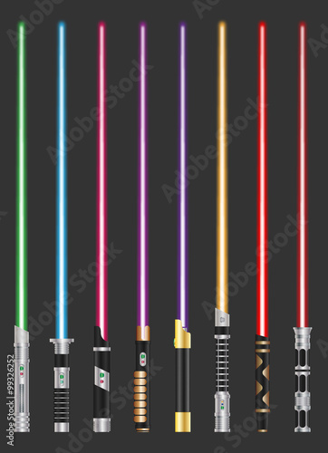 colorful illustration with light sabers