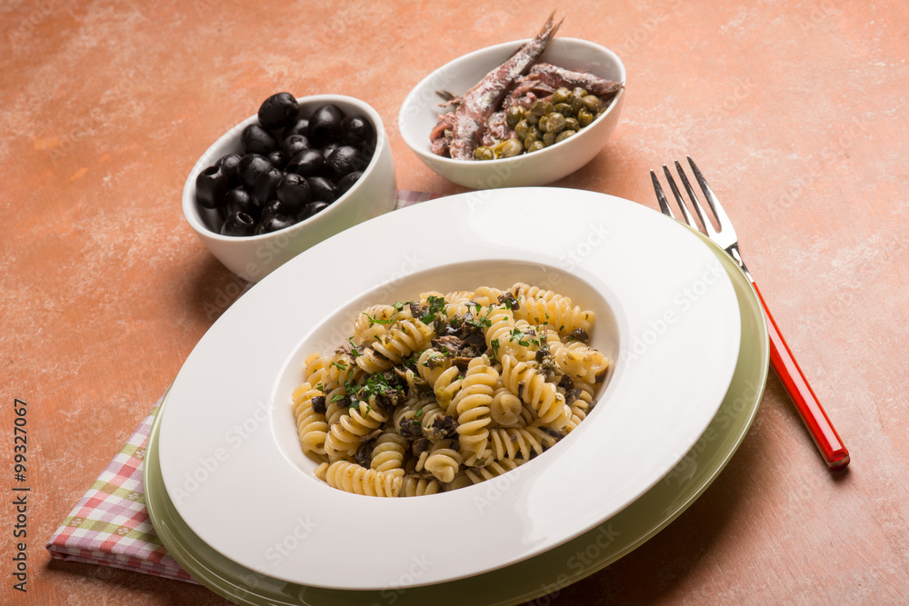 pasta with anchovies capers and black olives pasta with anchovies capers and black olives