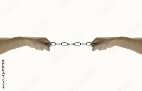 man with a chain