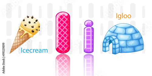 Illustration of I alphabet 