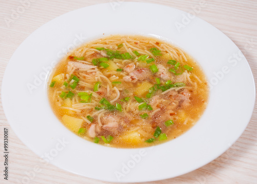 chicken soup with noodle and vegetables