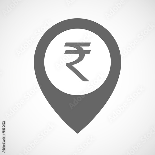 Free Download Isolated map marker with a rupee sign - GFXLoad