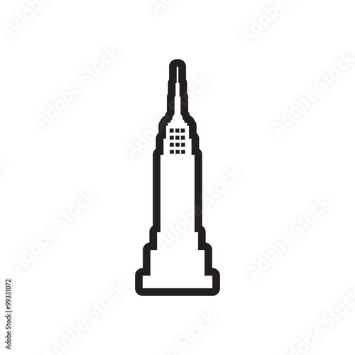 stylish black and white icon American skyscraper