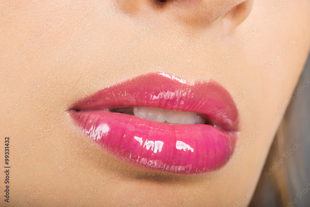 Fototapeta premium Lip close up makeup