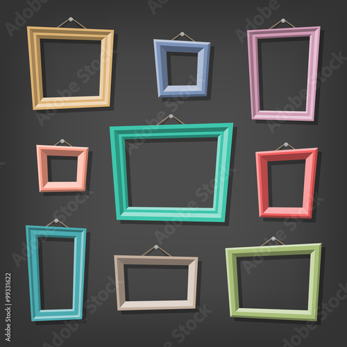 Set of cartoon picture frames