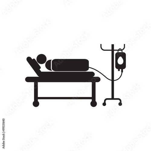 stylish black and white icon patient with dropper