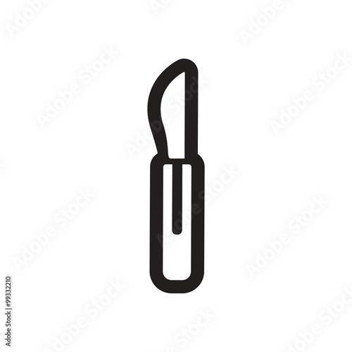 stylish black and white icon medical scalpel