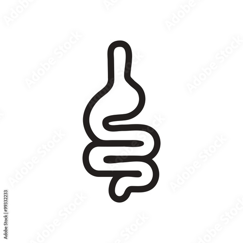 stylish black and white icon human intestine