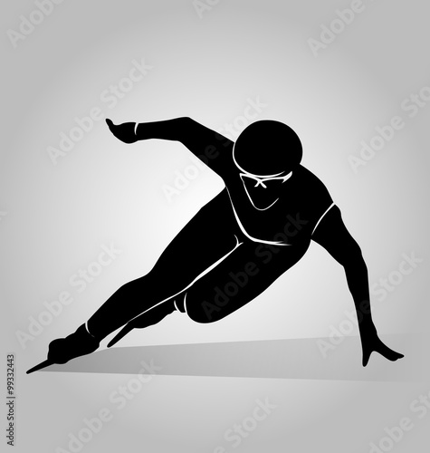 Vector silhouette speed skaters