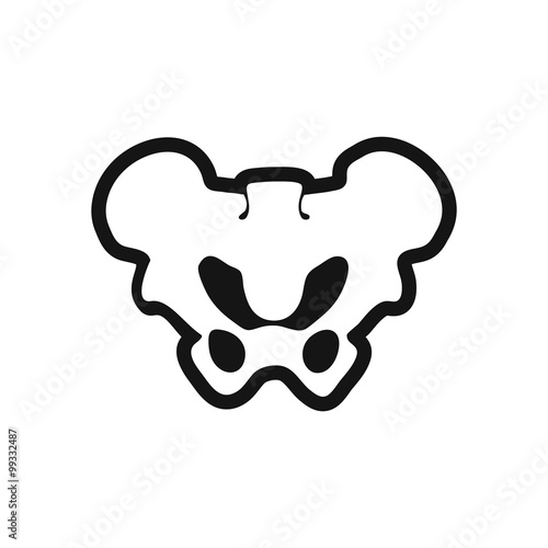 stylish black and white icon hip bone