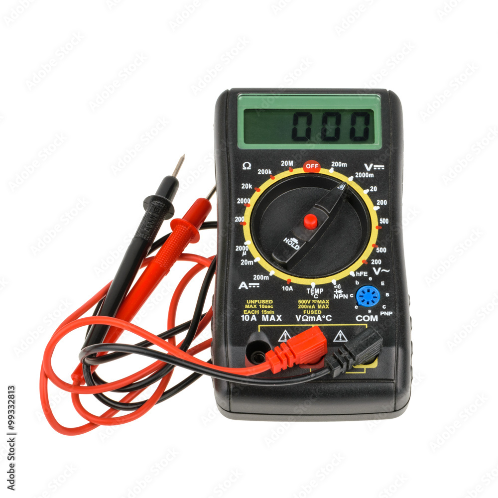 Digital multimeter isolated on white background. without shadow Digital multimeter isolated on white background. without shadow