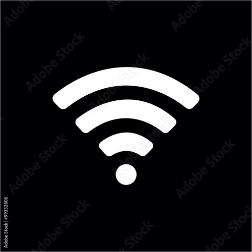Icon free wifi on black background