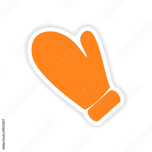 icon sticker realistic design on paper potholder