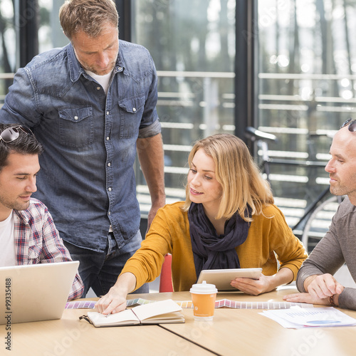 Group of business people having meeting in office of start up