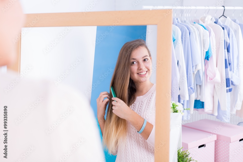 Girl with comb