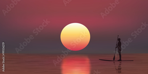 Paddle-Vacances-Coucher de soleil photo