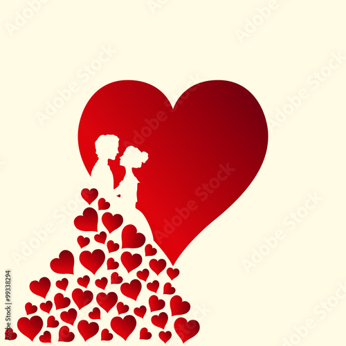 Valentinstag - Liebespaar mit Herzen
