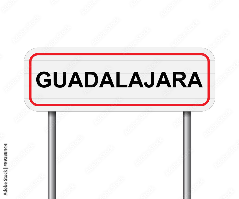 Welcome to Guadalajara Spain road sign vector Welcome to Guadalajara Spain road sign vector
