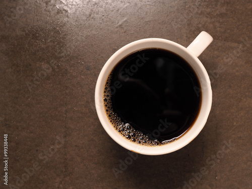 Cup of hot americano  black coffee