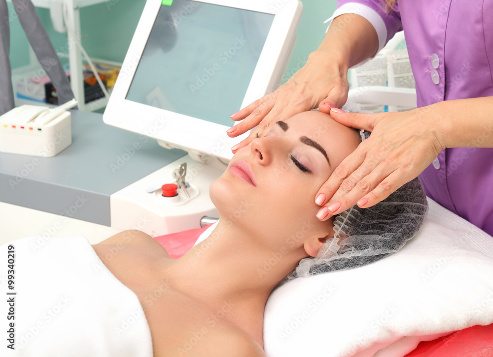 Having cosmetic massage Having cosmetic massage