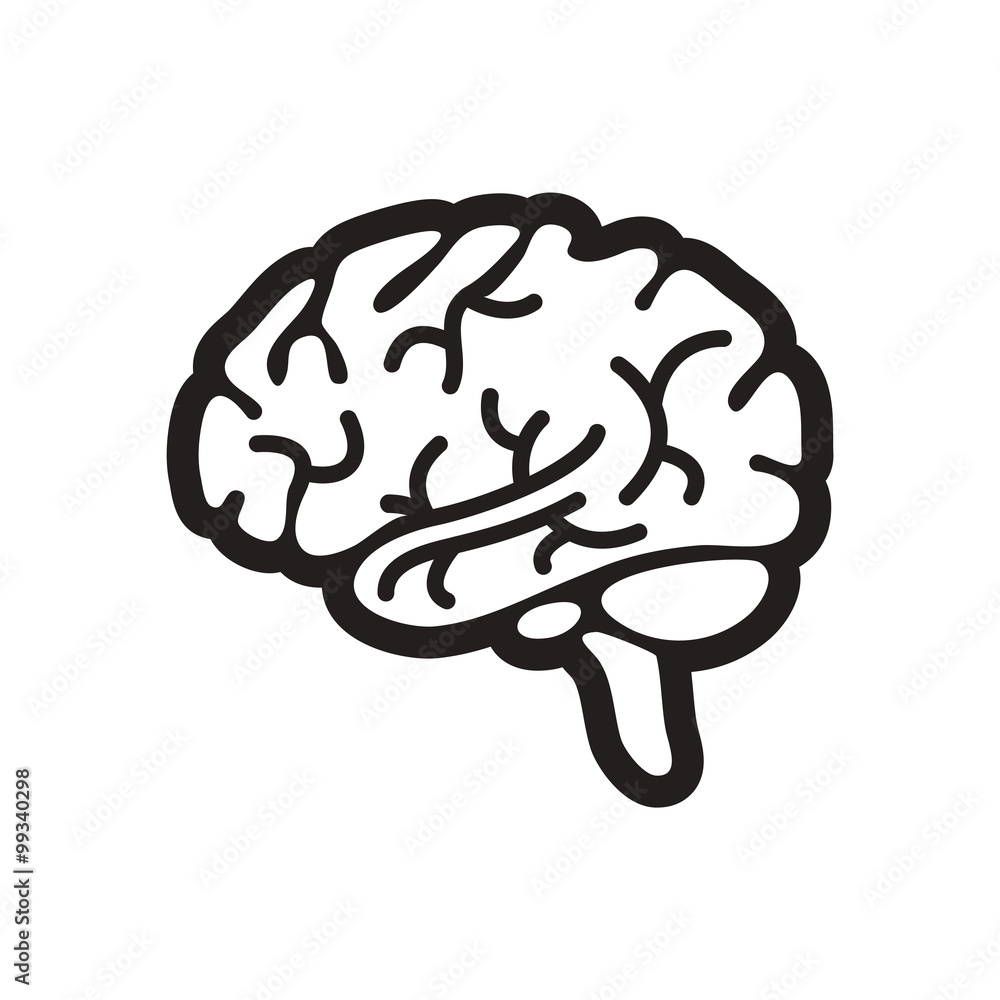 stylish black and white icon human brain Stock 벡터 | Adobe Stock