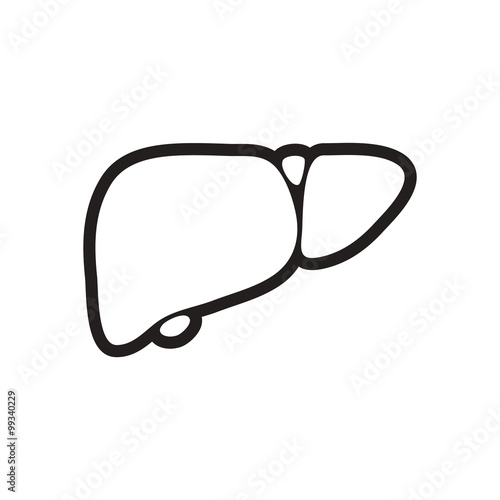 stylish black and white icon human liver