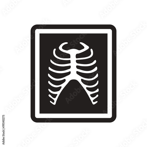 stylish black and white icon X-rays of ribs