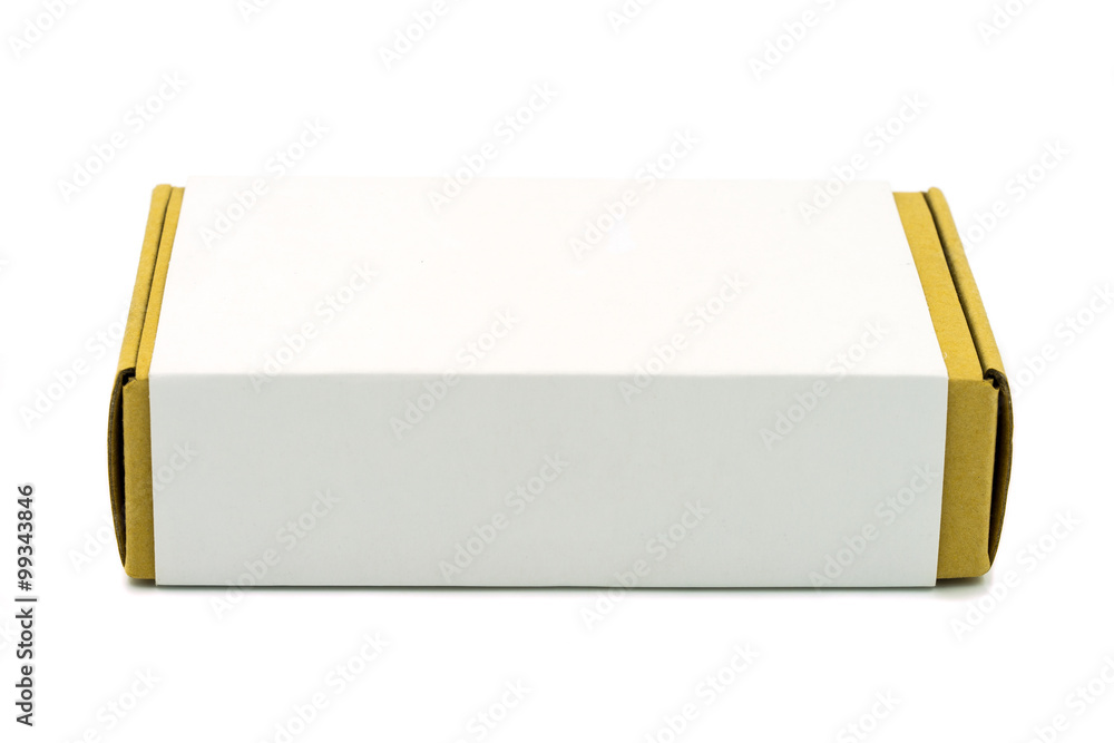 Brown box with clipping path on white background. Brown box with clipping path on white background.