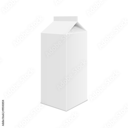 Realistic White Blank Juice, Milk or Soup Carton Package Templat