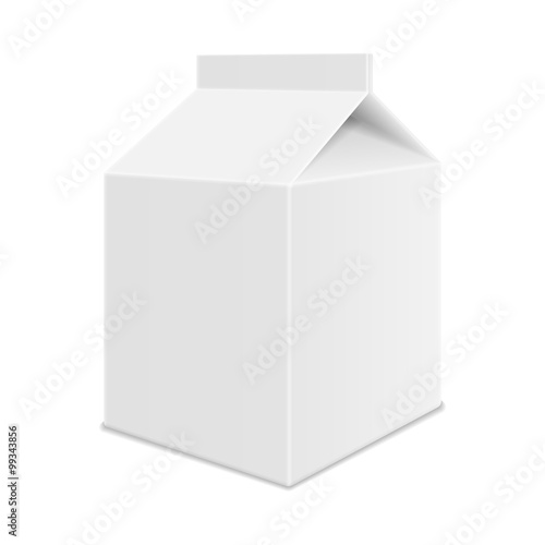 Realistic White Blank Juice, Milk or Soup Carton Package Templat