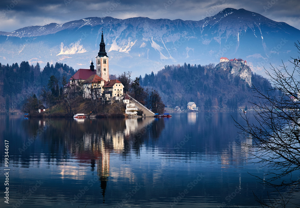 St. Martin church on the Bled island in Slovenia.