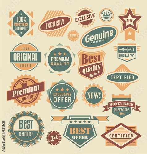 Retro labels and stickers collection