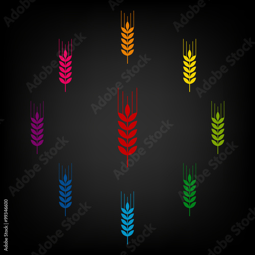 Wheat icon set