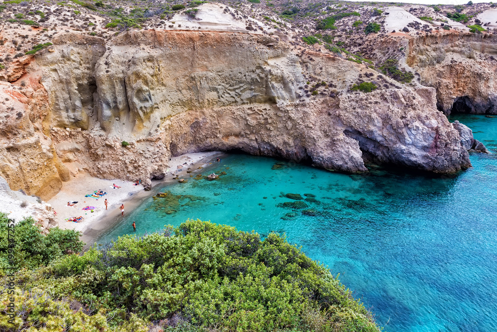 Naklejka premium Beautiful beaches of Greece - Tsigrado, Milos island