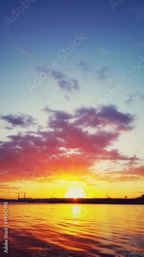 Fototapeta Naklejka Na Ścianę i Meble -  Sunrise over the sea port